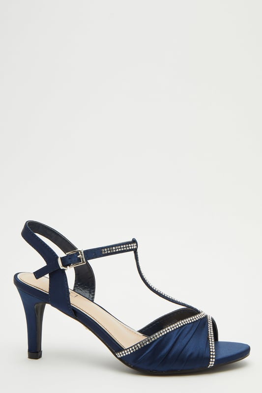Quiz navy sales diamante sandals