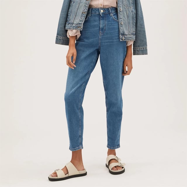 M S Womens The Mom Jeans Blue