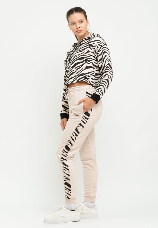 Tom Barron Damen Stylischer Zebra-Trainingsanzug-Set