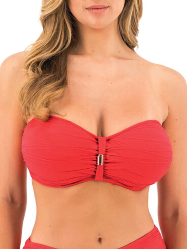 Fantasie Beach Waves Bandeau Bikini Top. With lightly padded foam cups and multiway straps. The product is recommended for hand wash only.