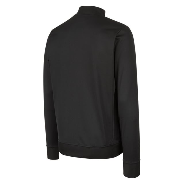 Material: 100% Polyester. Design: Stacked Logo. Cuff: Elasticated, Ribbed. Sleeve-Type: Long-Sleeved. Neckline: Ribbed Collar, Standing Collar. Pockets: 2 Side Pockets, Zip. Fastening: Zip. Hem: Elasticated, Ribbed.