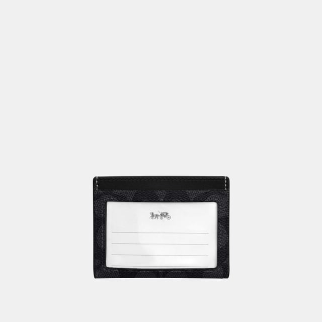 Slim ID Card Case in Signature, Three credit card slots
 ID window,  Length: 10.00 cm,  Height: 7.50 cm