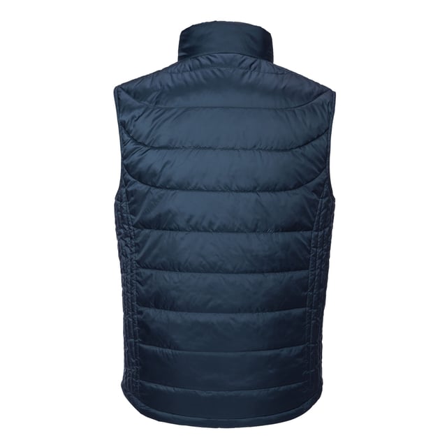 Material: 100% Polyester. Lining: Contrast. Design: Quilted. 66gsm. Fabric Technology: Aquapel, Breathable, DuPont Sorona, DWR Finish, Eco-Efficient, Nanotex, PFC Free, Showerproof, Windproof. Chin Guard, Fluorine Free, Inner Storm Flap. Sleeve-Type: Sleeveless. Neckline: Standing Collar. Pockets: 2 Side Pockets, 1 Inner Pocket, Zip, Welted. Fastening: Full Zip. Hem: Bungee Cord. Sustainability: Amfori, BSCI, Fair Labor Association, Oeko-Tex Standard 100 Certified, WRAP Certified. High Performance.