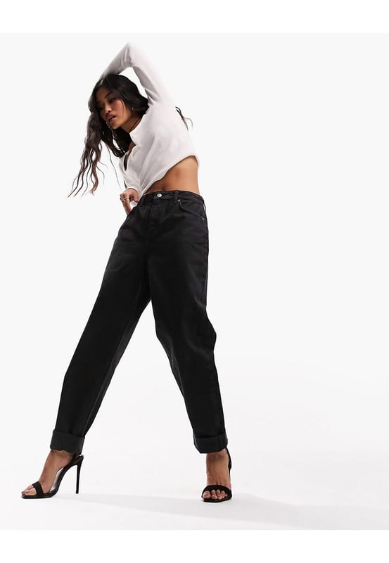ASOS DESIGN relaxed mom jeans in black