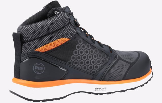 This premium hiker style boot features anti-fatigue and Aerocore technologies for the ultimate in all-day comfort and support.
- Breathable and moisturewicking lining with anti-microbial treatment for odour control
- Non-marking TPU compound and versatile lug design grips surfaces from slick floors to uneven terrain
- TPU-wrapped midsole delivers maximum energy return while resisting rips, abrasions and scuffs
- Anti-Fatigue Technology polyurethane footbed for shock absorption and energy return
- Non-Metallic puncture resistant puncture plate
- Composite Safety Toe Powered by Carbon Shield technology
- The ReBOTL material in this shoe contains at least 50% recycled PET