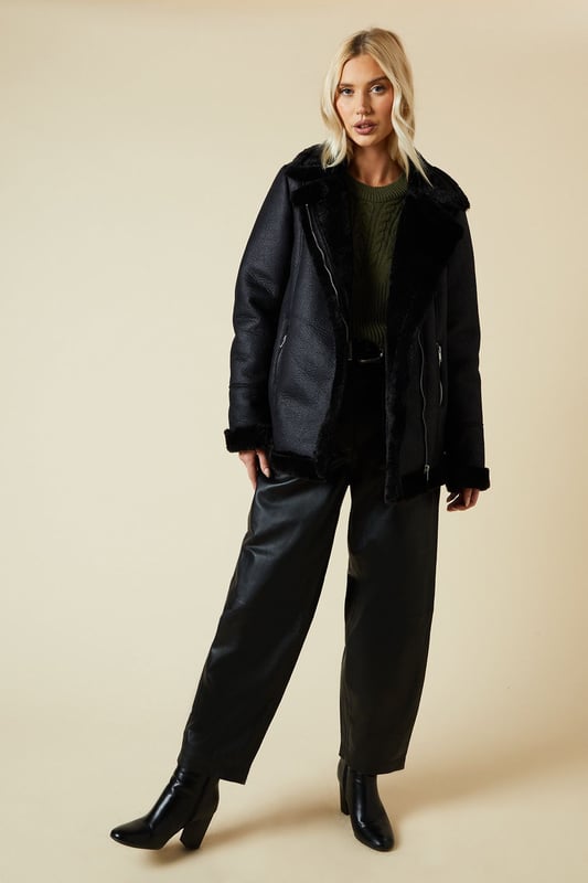 Longline suede jacket deals