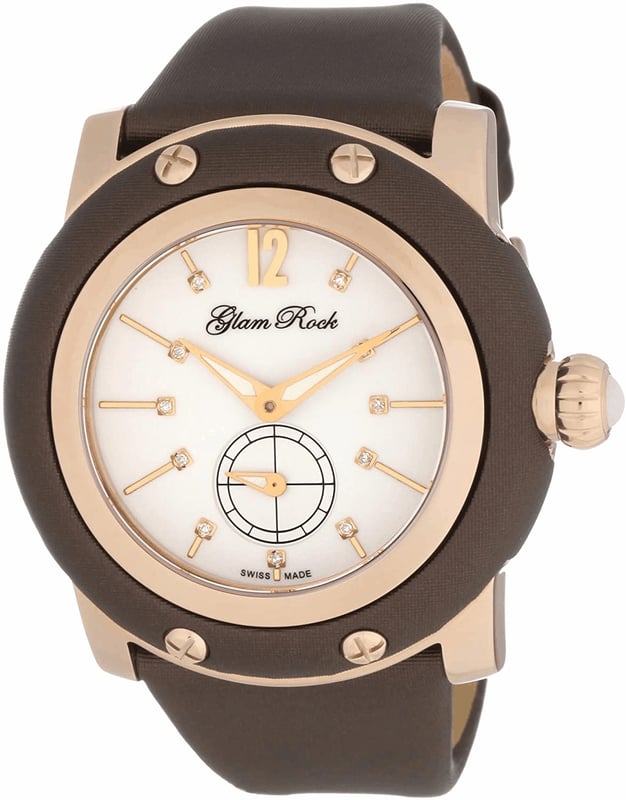 Glam Rock GR10048 - Herrenuhr Quarz aus Edelstahl• Material: Edelstahl• Glas: Saphir• Armband: Leder• Farbe: Braun Gold• Wasserbeständigkeit: 100 m (10 ATM)• Gehäusegröße: 46 mm