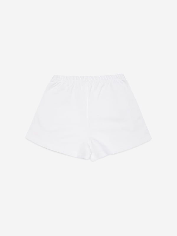 Marni embody innovation and high quality detailing in their sleek, everyday pieces. These girls shorts are a captivating summer piece to invest in. Envisioned in beautiful fleece with an elasticated waist and Sunny Day print embellished with sequins. They are accentuated by contrasting colour and an embroidered logo on the front.  Front Pockets On Both Sides 100% Cotton Application: 100% Polyvinylchloride Embroidery: 100% Polyester