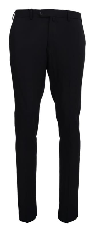Brand: Domenico Tagliente\n
  Model: Dress pants\n
  Color: Black\n
  Material: 94% Polyester 6% Elastane\n
  Made in Italy\n
  Logo details
Material: 94% Polyester 6% Elastane
