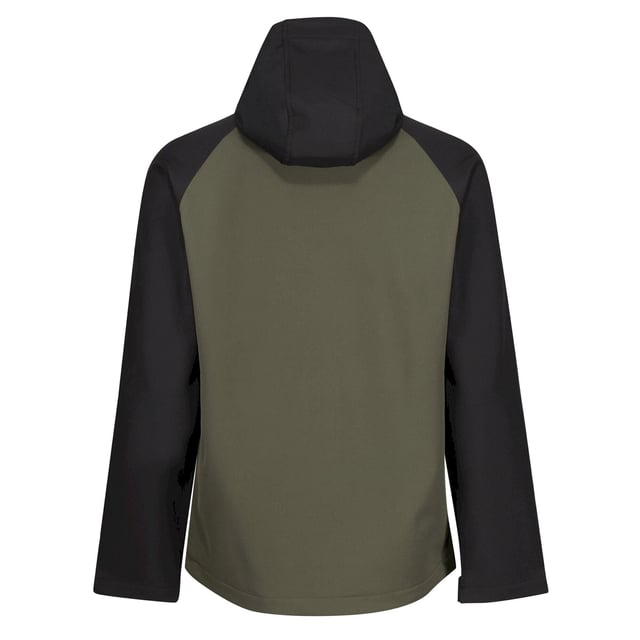 Material: 96% Polyester, 4% Elastane. Fabric: Softshell. Design: Contrast, Logo, Panel. Lightweight, Pull Tab. Fabric Technology: Stretchable, Water Repellent, Windproof. Neckline: High-Neck, Hooded. Cuff: Hook And Loop Strap, Stretch Binding. Sleeve-Type: Long-Sleeved, Raglan. Hood Features: Drawcord. Pockets: 2 Zip Pockets. Fastening: Full Zip. Hem: Stretch Binding.