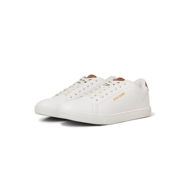 Zapatillas deportivas para hombre de la marca Jack & Jones. El zapato está hecho de cuero sintético de alta calidad.  Marca: Jack & JonesNombre del modelo: BossCategoría: zapatos para hombreMateriales: piel sintéticaColor: blanco, coñac.