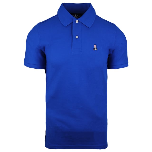 Psycho Bunny Classic Polo Manga corta Blue Mens Cotton Top B6K001B1PC Lapis
