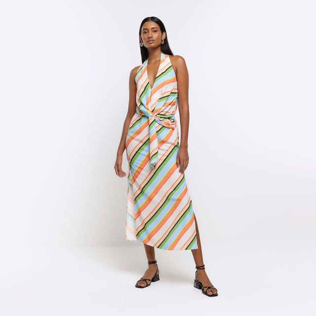 River island stripe midi dress deals