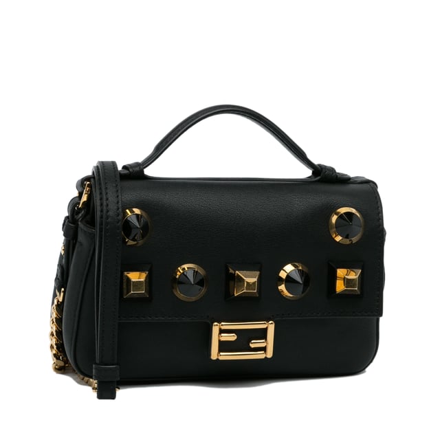 Vintage Fendi Studded Micro Baguette Black