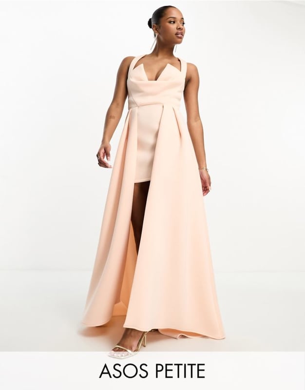 chinese dress ladies ASOS DESIGN Petite Cami Embellished Maxi Dress – White Chocolate Couture main image 0