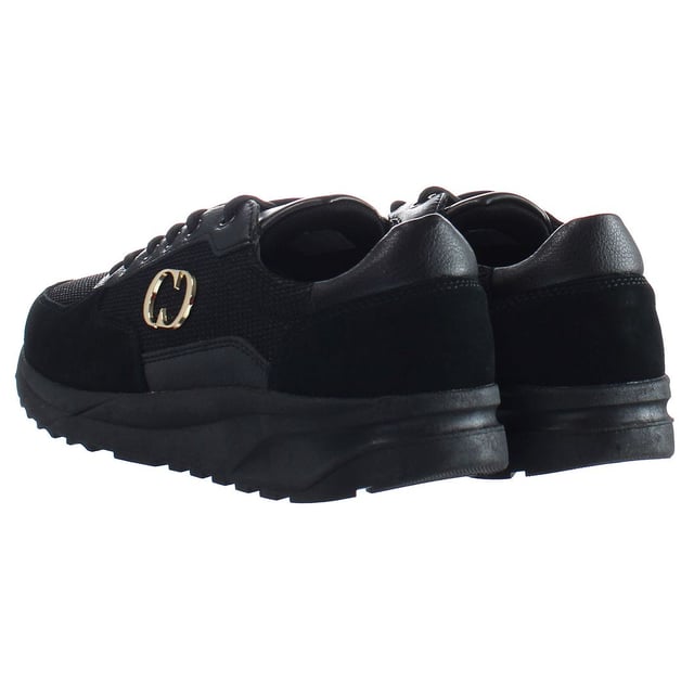 Criminal Damage Chase Lace-Up Black Synthetic Mens Trainers  CHASE_TRAINER_BLACK