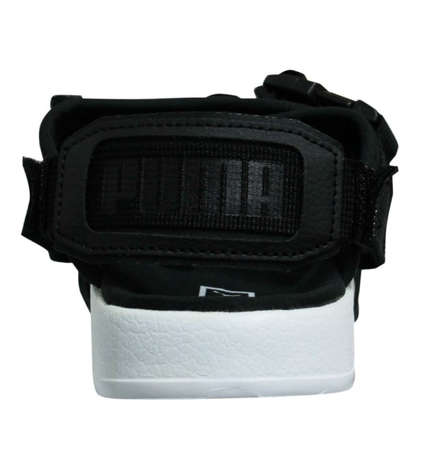 Puma Leadcat YLM 19 Triple Strap Black White Mens Slip On Sandals