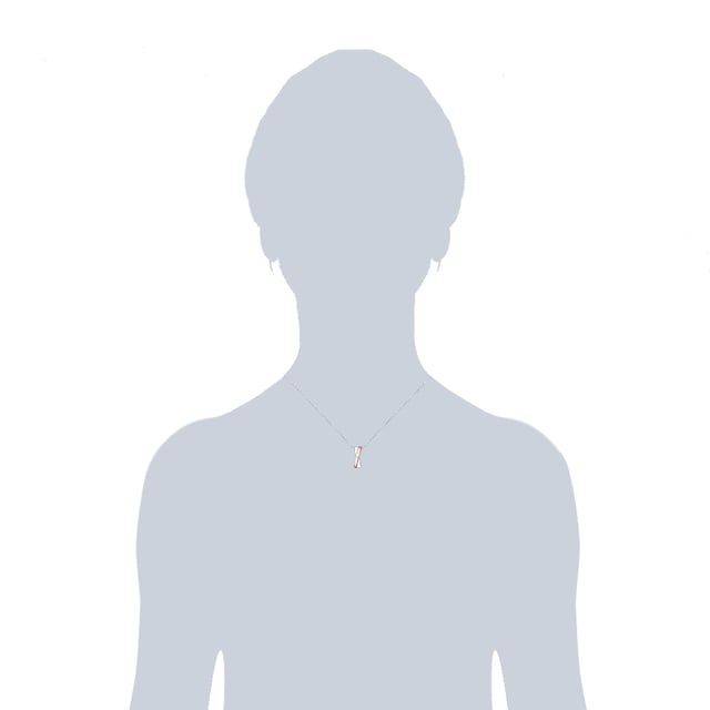 There is hardly any stronger proof of love than this timeless diamond necklace from Rafaela Donata. The chain itself consists of delicate anchor chains made of glossy -polished 925 sterling silver and can be easily opened and closed using the carabiner closure. Her rhodium -ily and partially rosé -gold pendant symbolizes two different people who have agreed with each other's eternal oath of love and appear as a strong unit. This impression is still being confirmed by the diamond placed in the middle, whose breathtaking beauty shines indefinitely.