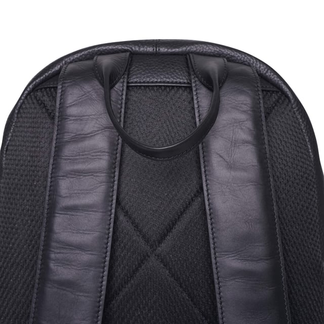 Barneys Originals real leather backpack featuring a bold cherry red stripe for an elegant touch. Designed with comfort fabric on the back to ensure easy, comfortable use throughout the day.