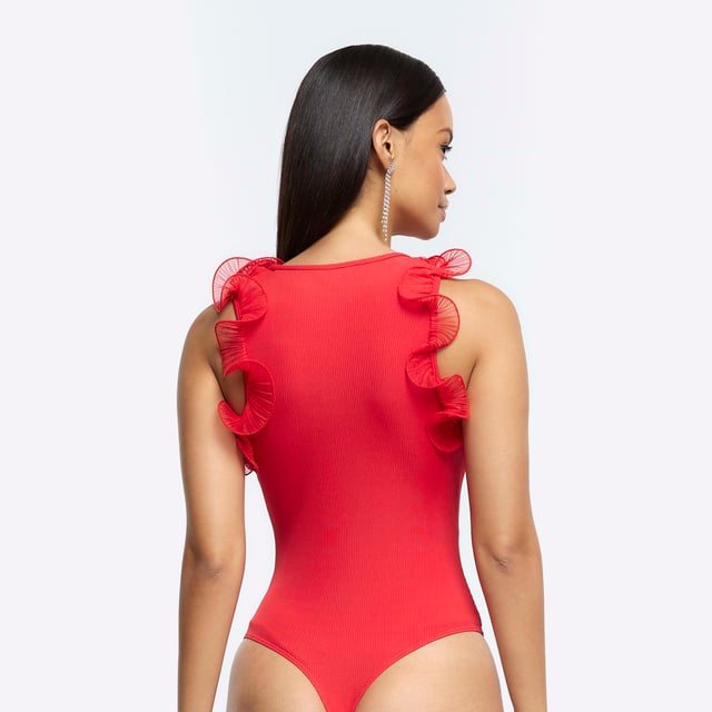 Frill detail, V-neck, Sleeveless