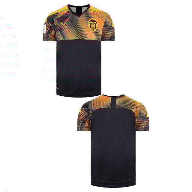 Puma Valencia C.F Manga corta V-Eck Black/Orange Kids Football Top 756187 03