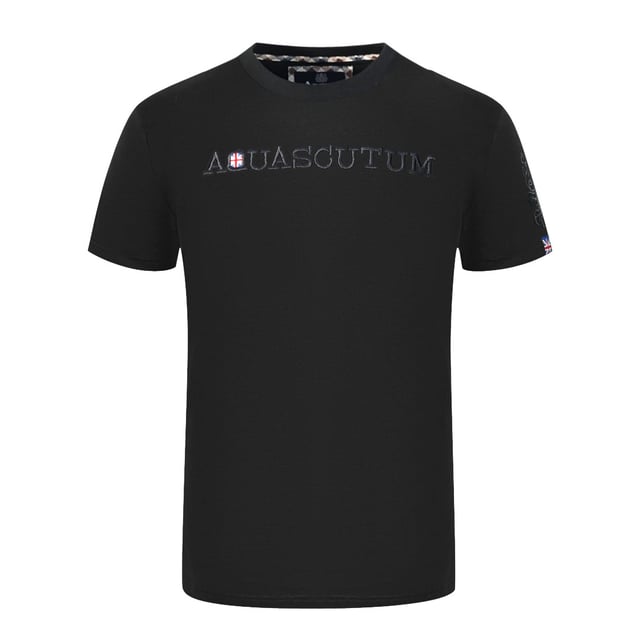 Aquascutum Vertical Logo Black T Shirt main image 1