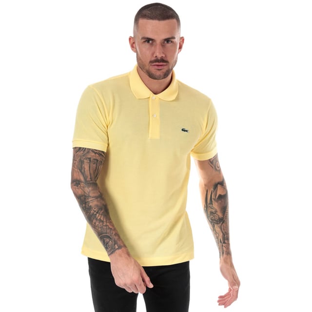 Lacoste L1212 poloshirt met klassieke pasvorm voor heren, geel