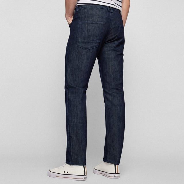 Mens Boss Delaware3 Slim-Fit Jeans in navy.- Zip fly and button fastening.- 5 pocket design.- BOSS logo patch on the rear.- Slim fit.- Ref: 50467703413