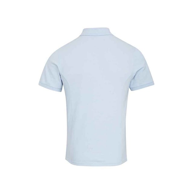 Double piqu knit. Easy care fabric. Coolplus wicking yarn.  finish. Snag crease and shrink resistant. Quick dry. Semi-fitted. Knitted bound collar and cuffs. Three self colour button placket. Side panels. WRAP Certified Production. Materials: 100% Coolplus polyester.