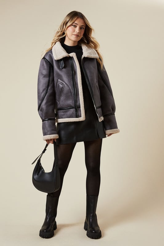 Suede with Borg Detail Jacket
