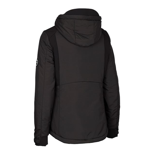 Shell: Elastane, Polyamide. Filling Material: 100% Polyamide. Lining Material: 100% Polyamide. Lining: Fleece. Design: Plain. Fabric Technology: DLX, Ultra-Lightweight, Water Resistant, Windproof. Neckline: Hooded. Sleeve-Type: Long-Sleeved. Stretch Panels. Pockets: 2 Lower Pockets, Zip, Inner. Fastening: Full Zip. XS: 35 in. S: 34 in. M: 40 in. L: 43 in. XL: 46 in. XXL: 48 in.
