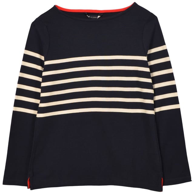 A take on the classic Breton top in a variety of navy white or pink stripes. A wardrobe staple made from lightweight supersoft cotton, with a curved hem for a flattering fit. Style with jeans and trainers on days off. Because stripes always look good.
Fit: Regular, Sizing: As expected