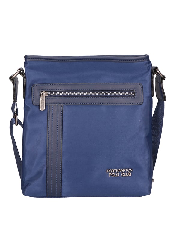 Northampton polo club Bolso de hombro de mensajería para hombres con tela suave más detalles de cuero vegano. Compartimento único.
