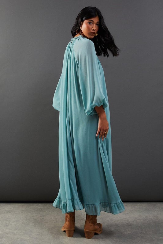 sachin and babi light blue dress Emina Chiffon Polka Dot Maxi Dress Porcelain Cream/Black main image 0