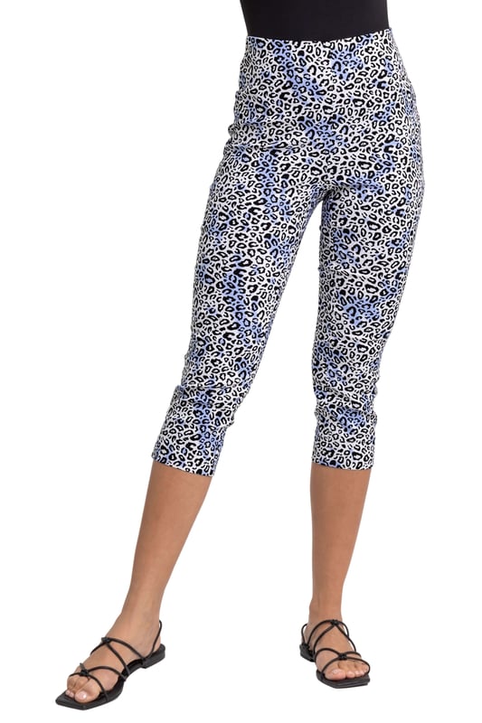 Leopard Print Cropped Stretch Trouser