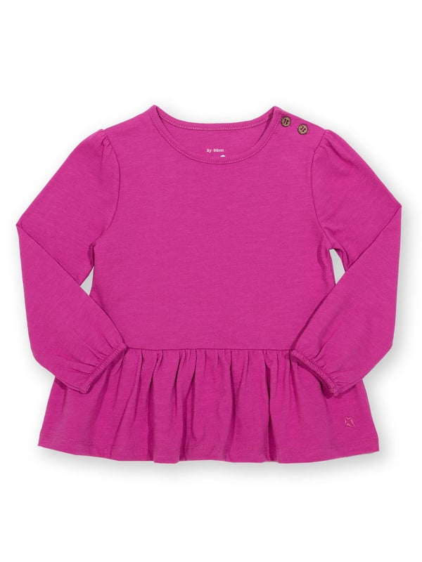 Life's a doddle in this easy breezy tunic! With a deep frill hem, long sleeves and elasticated cuffs, this top has a gorgeous fit and feel. Featuring breathable orchid pink slub fabric, perfect for lots of twirling and dancing.