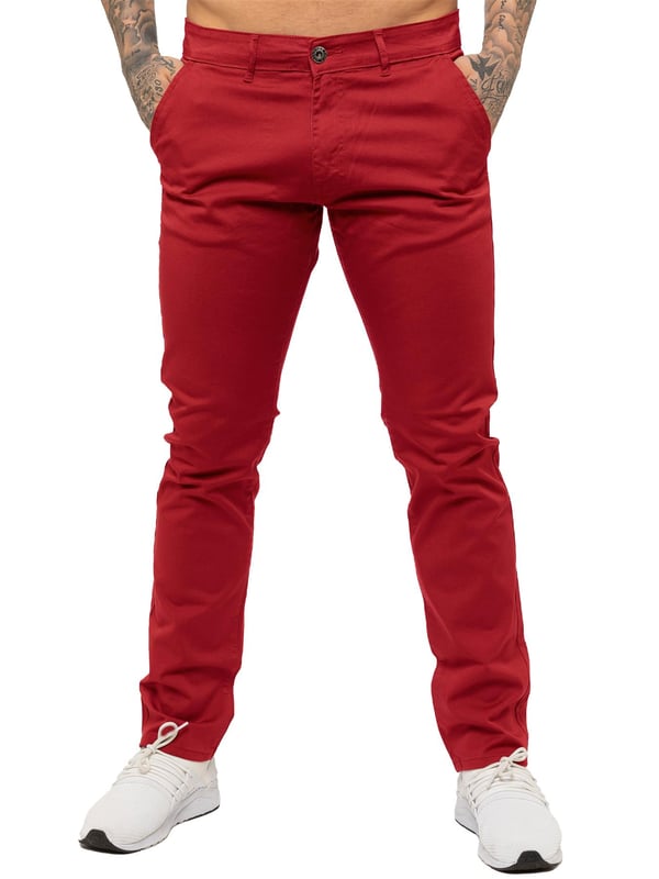 Enzo Mens Slim Fit Stretch Chinos