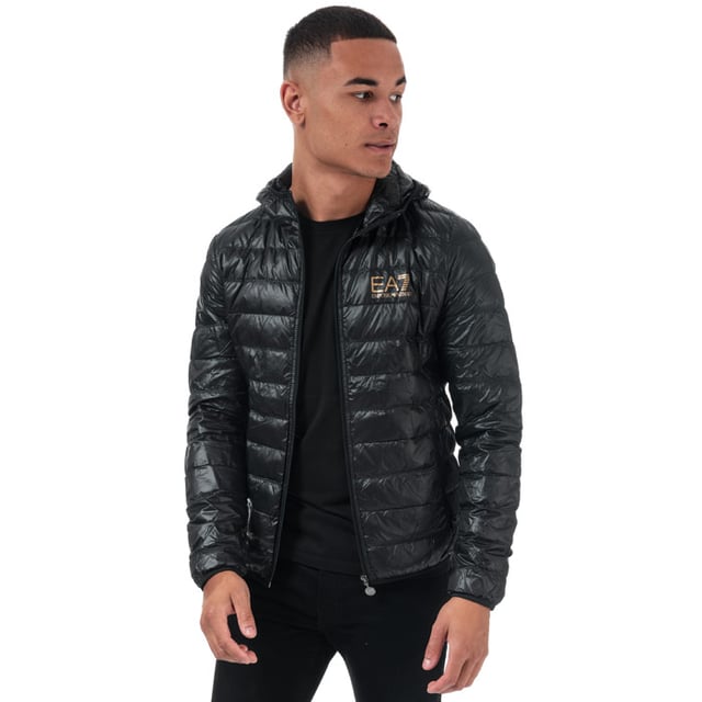 Men s Emporio Armani EA7 Core ID Down Jacket in Black Gold