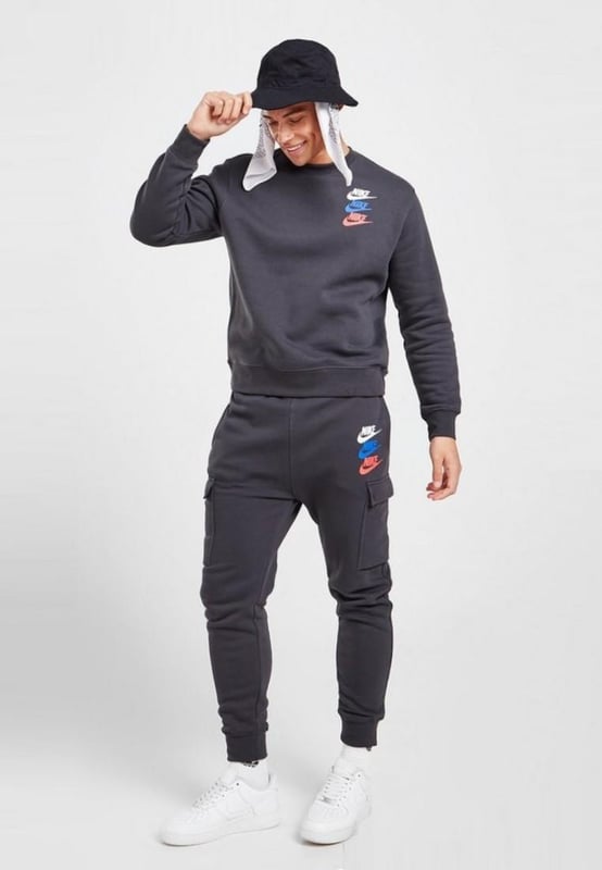 Mens dark grey nike tracksuit sale