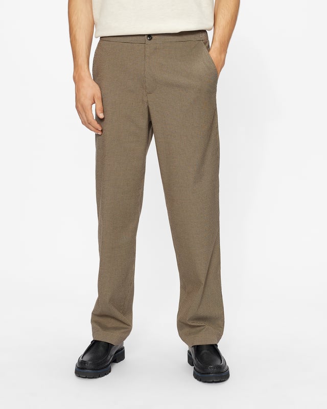 Ted Baker Alioth Leyden Fit Puppytooth Trouser, Chocolate Brown
