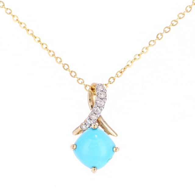 Oro Amarillo 9K (375): 1.005gr; # Diamante: 0,02 ct; # Turquesa: 0.59ct
