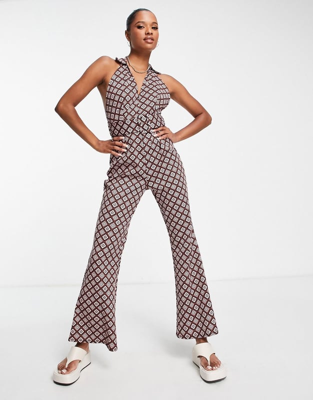 Topshop geo print jumpsuit 2025