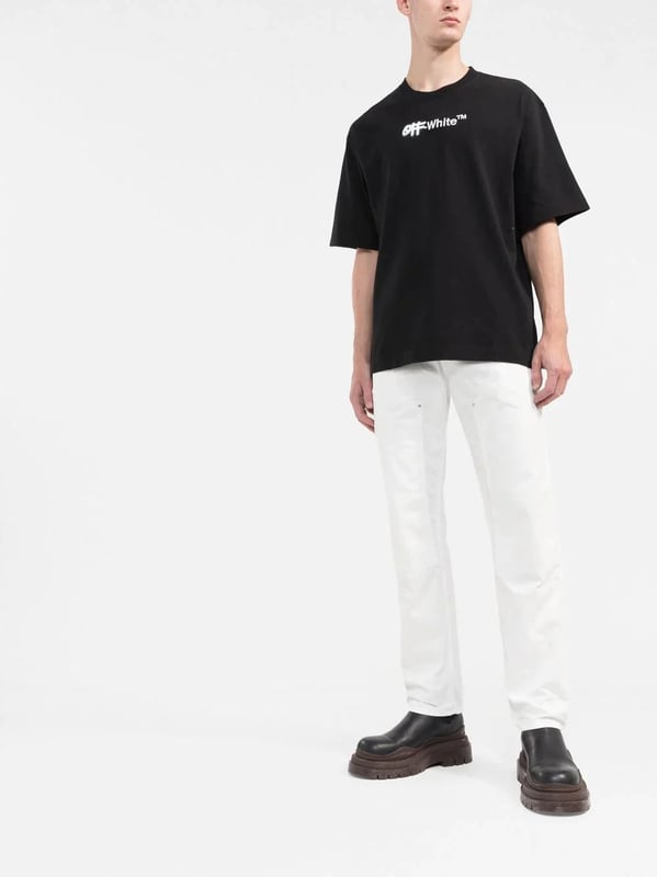Off-White Spray Helvetica logo-embroidered hoodie - Black