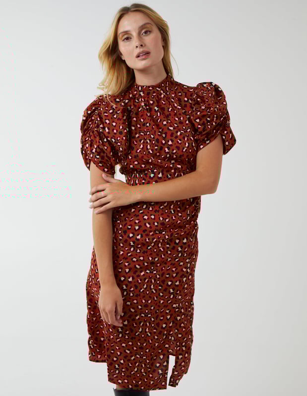 Blue vanilla deals leopard dress