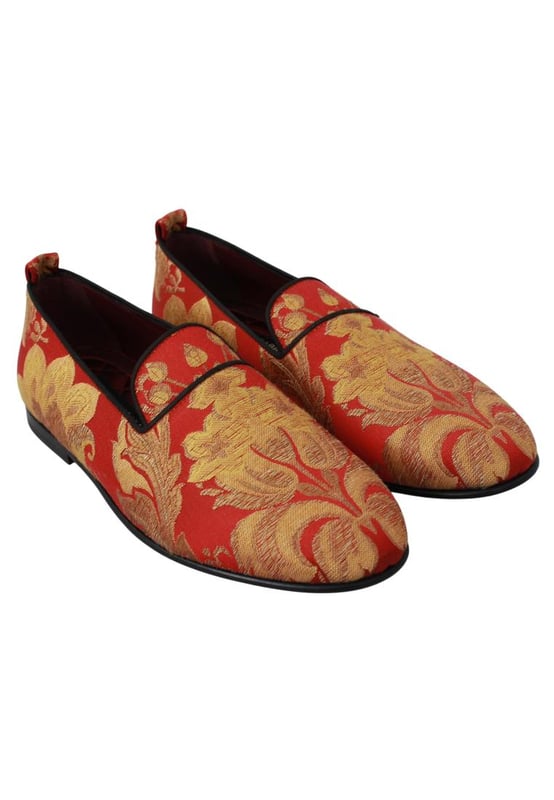 Red and gold loafers store