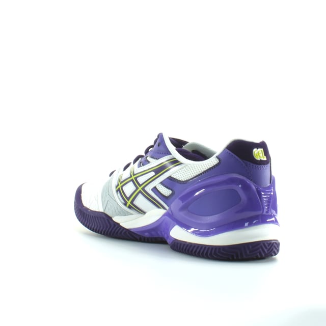 Asics Gel Resolution 5 Clay Womens White Purple Tennis Trainers