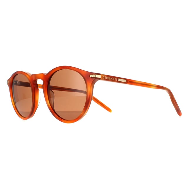 Serengeti Round Unisex Shiny Caramel Mineral Polarized Drivers Raffaele Raffaele haben das coole Retro-Gefühl mit der runden Pantos Form und Schlüsselloch Brücke Design. Serengeti's fantastische Mineralglas photochromen Gläser sind die perfekte Ergänzung