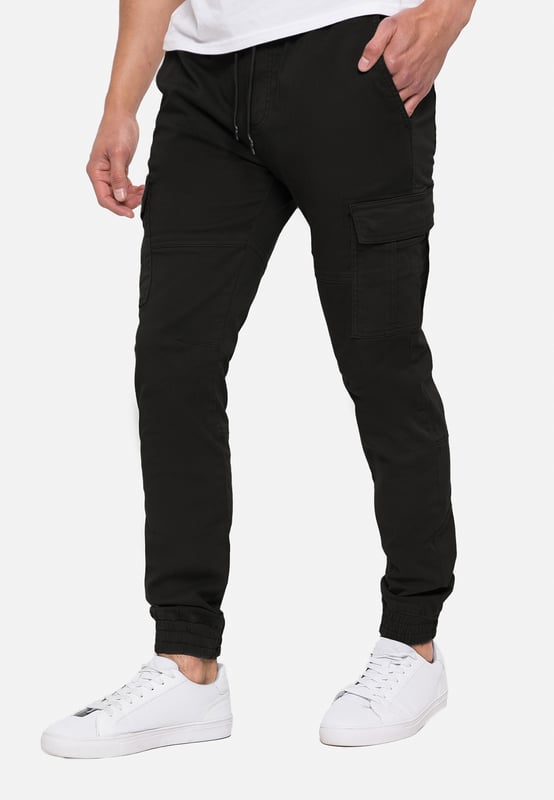 Black cargo trousers cuffed sales
