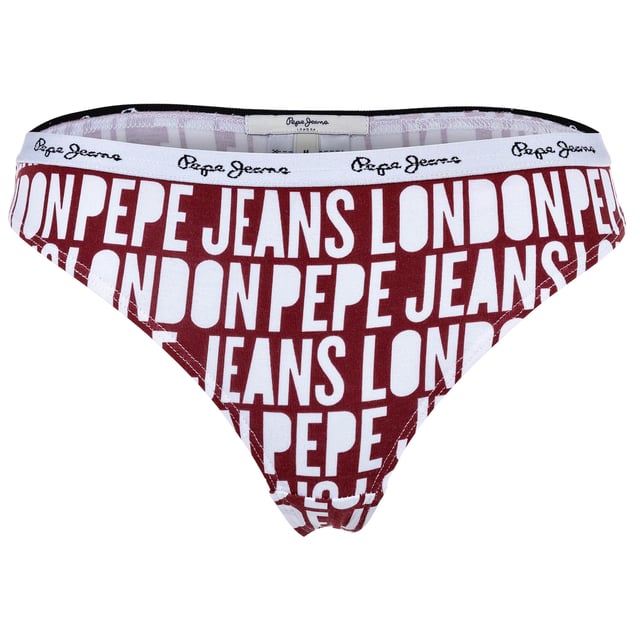 Klassische Strings für Damen von der Marke Pepe Jeans. Im praktischen 3er Vorteilspack. Mit Allover-Logo.
