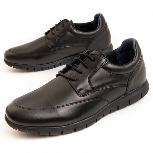 Hecho en España. Garantía Purapiel, 10 años de garantía. Zapato cómodo para hombre. Fabricado en cuero 100% natural libre de Cromo VI. Materiales de máxima calidad. Suela de goma antideslizante. Plantilla acolchada. Fabricado por otras marca para nuestra marca.